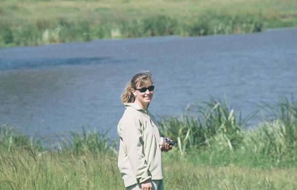 Carrie enjoying the view after lunch